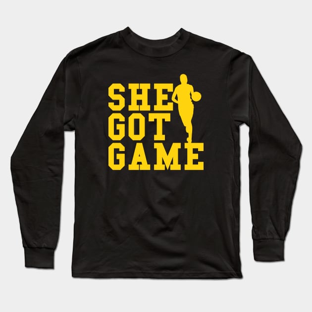 Caitlin Clark, She Got Game Long Sleeve T-Shirt by VIQRYMOODUTO